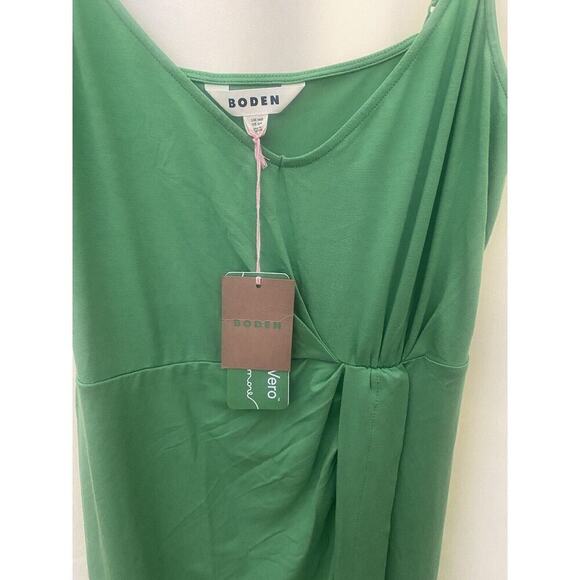Boden Women’s Gathered Jersey MIDI Dress Size 10 In Green Summer Cocktail Party - Picture 5 of 7